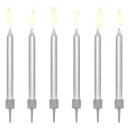 Kerzen mit Halter - Silber